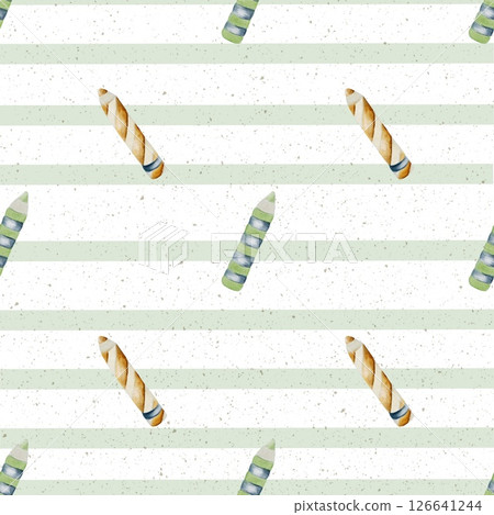 Colorful crayon pattern design for school supply packaging and decor 126641244