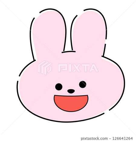 Smiling cute pink illustration 04 126641264