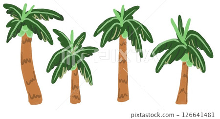 Collection of trees forest plant art work isolated on white background. designs 126641481