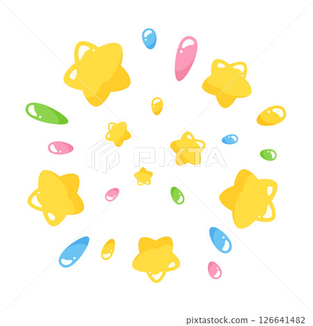 Cute star explosion illustration material 126641482
