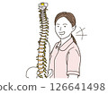 Smiling female osteopath explaining with a spinal model 126641498