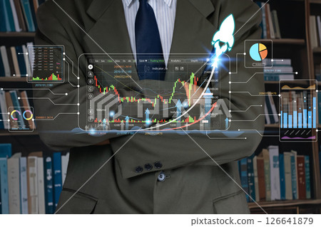 Investment concept of buying and selling and making profit 126641879