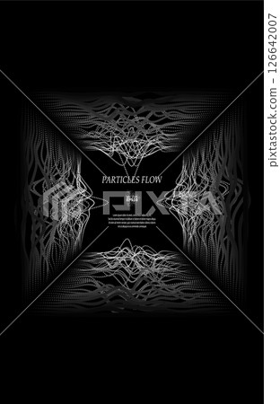 sound waves from particles on a black background. Contrast emphasizes the difference in structure. Abstract style, sound design, data visualization. sound waves from particles on a black background. Contrast emphasizes the difference in structure. Abstract style, sound design, data visualization. 126642007