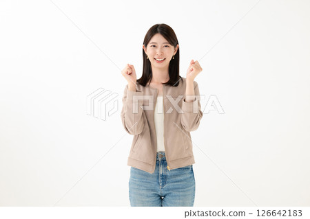 做膽量姿勢的女人 做膽量姿勢的女人 126642183