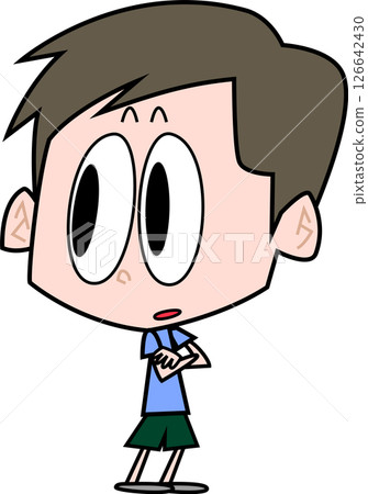 Man looking with arms crossed Man looking with arms crossed 126642430