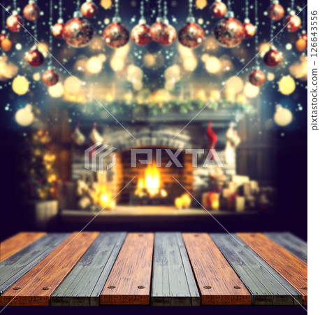 Creative out-of-focus Christmas and New Year design. Creative out-of-focus Christmas and New Year design. 126643556