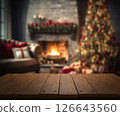 Creative out-of-focus Christmas and New Year design. 126643560