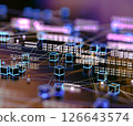 Abstract and digital image related to cyber security 126643574