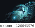 Abstract design background Trucks and transport tracking.Highway and delivering. 126643576