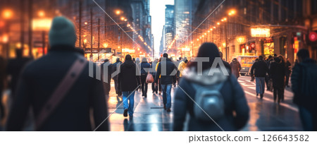 Crowd on Busy Street.Urban Life 126643582