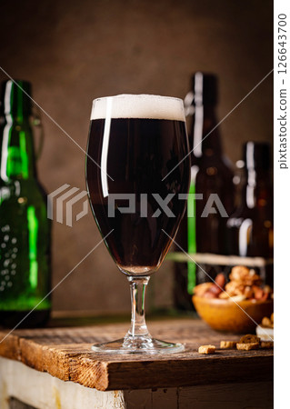 Glass of dark beer 126643700
