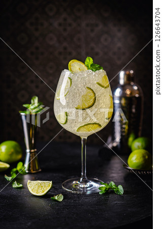 Margarita cocktail with lime 126643704