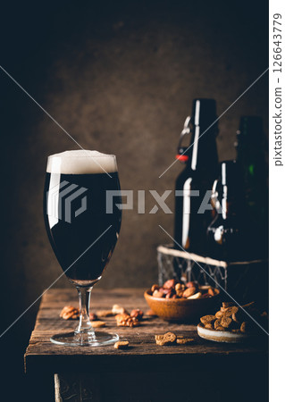 Glass of dark beer Glass of dark beer 126643779
