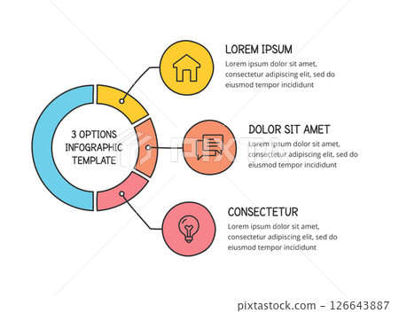 Hand Drawn Infographic Template with 3 Options 126643887