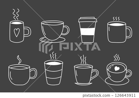 Hand Drawn Cups 126643911