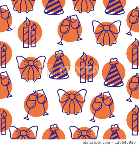 Pattern with bows and hats. Vector 126643926