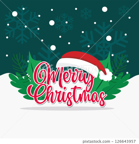 Greeting text with Santa hat. Vector Greeting text with Santa hat. Vector 126643957