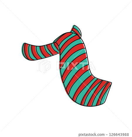 Striped christmas scarf icon. Vector Striped christmas scarf icon. Vector 126643988
