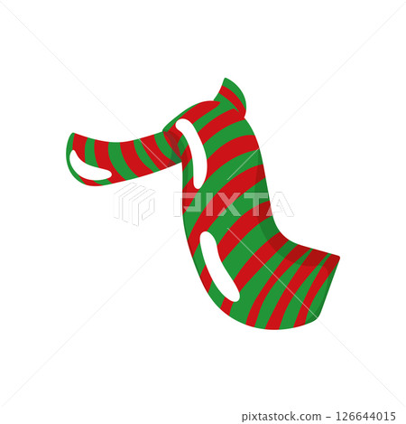 Striped christmas scarf icon. Vector Striped christmas scarf icon. Vector 126644015