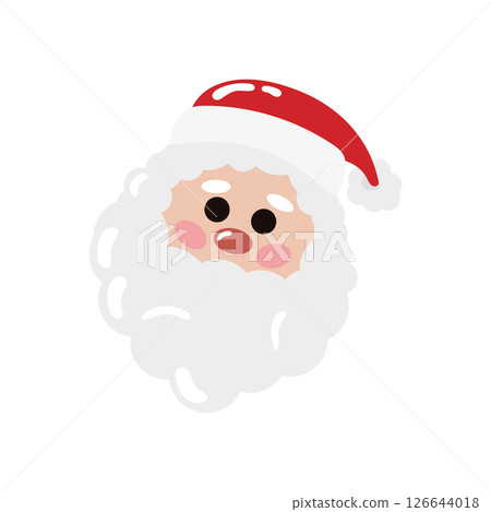 Santa Claus face cartoon. Vector 126644018