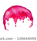 Pink Hand Drawn Watercolor Drops Round Banner 126644099