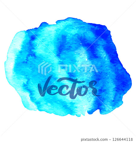 Blue Hand Drawn Watercolor Drops Vector Illustration 126644118