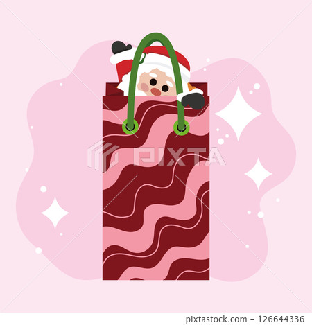 Santa inside gift box. Vector Santa inside gift box. Vector 126644336
