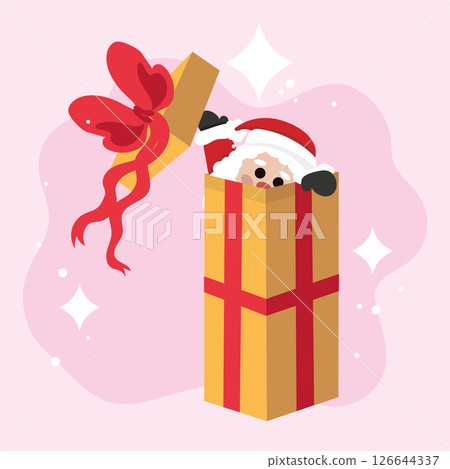 Santa inside gift box. Vector Santa inside gift box. Vector 126644337