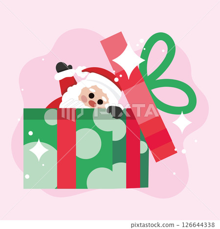 Santa inside gift box. Vector Santa inside gift box. Vector 126644338