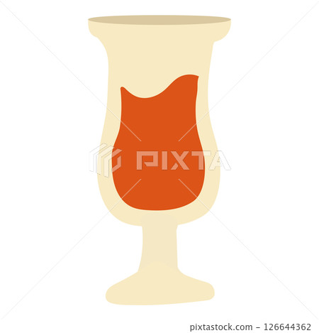 Glass with orange drink. Vector 126644362