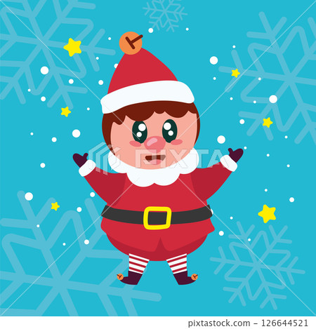 Christmas elf with open arms. Vector 126644521