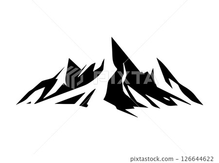 Peaky mountains isolated vector illustration. 126644622