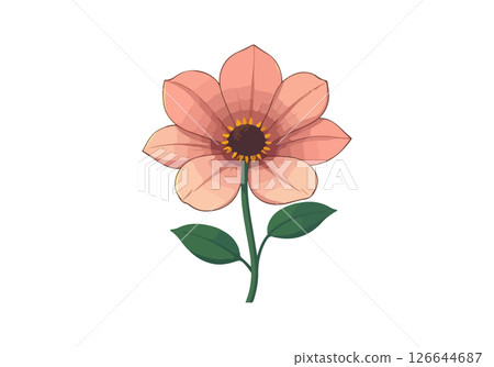 Flower realistic vector illustration. 126644687