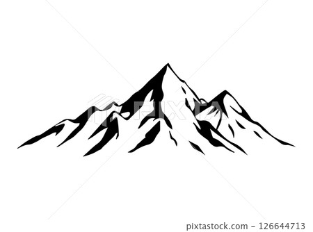 Mountains line art vector illustration. 126644713
