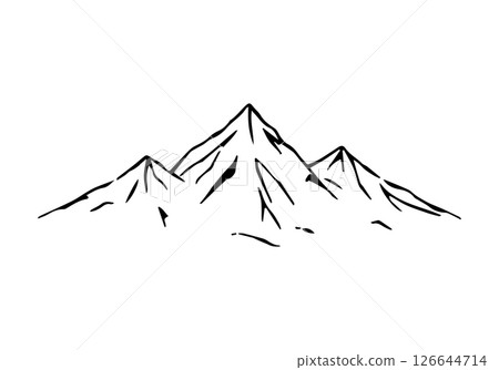 Mountains line art vector illustration. Mountains line art vector illustration. 126644714