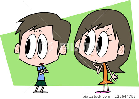 男人和女人看著某樣東西 126644795