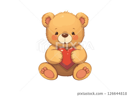 Teddy bear with a heart in its paws. 126644818