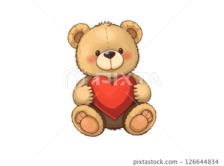 Teddy bear with a heart in its paws. 126644834