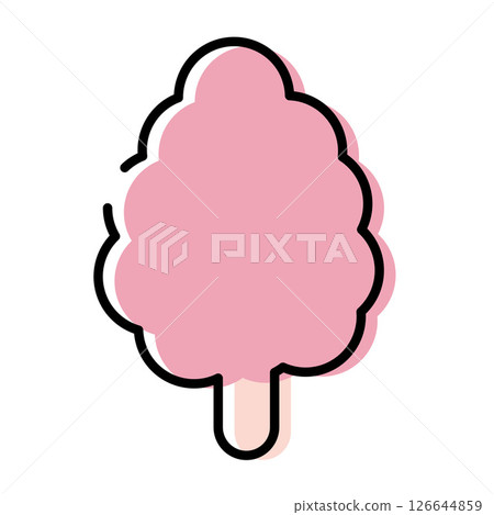 Pink cotton candy stick. Vector Pink cotton candy stick. Vector 126644859