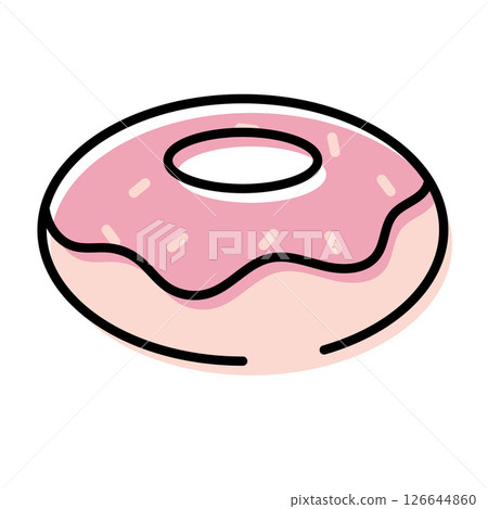 Pink glazed donut icon. Vector Pink glazed donut icon. Vector 126644860