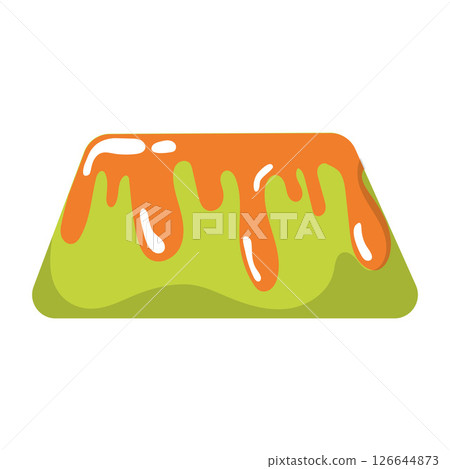 Green orange jelly block. Vector Green orange jelly block. Vector 126644873