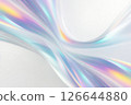 abstract background with smooth lines in iridescent rainbow colors on white 126644880