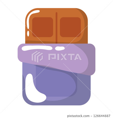 Wrapped chocolate bar icon. Vector Wrapped chocolate bar icon. Vector 126644887