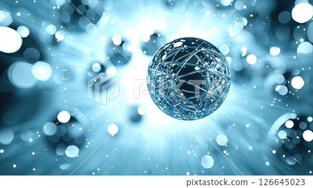 Abstract blue sphere network global connection concept 126645023