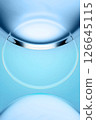 abstract blue background with circle and glass 126645115