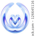 abstract blue heart on a white background,  126645116