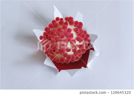 The concept of a threat and a virus breakthrough. 126645320