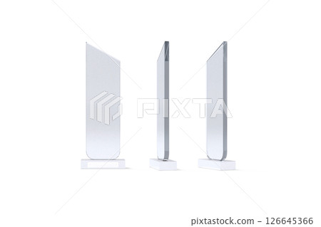 Blank manhattan glass award mockup, different angles views 126645366