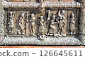Detail of Magdeburg gates. Bronze temple gates of St. Sophia Cathedral in Novgorod, Russia. Snatched by Novgorodians from Swedish town of SIgtuna in 1187 126645611