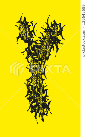 Death-metal letter. Dark initial. Custom lettering. Death-metal letter. Dark initial. Custom lettering. 126645689